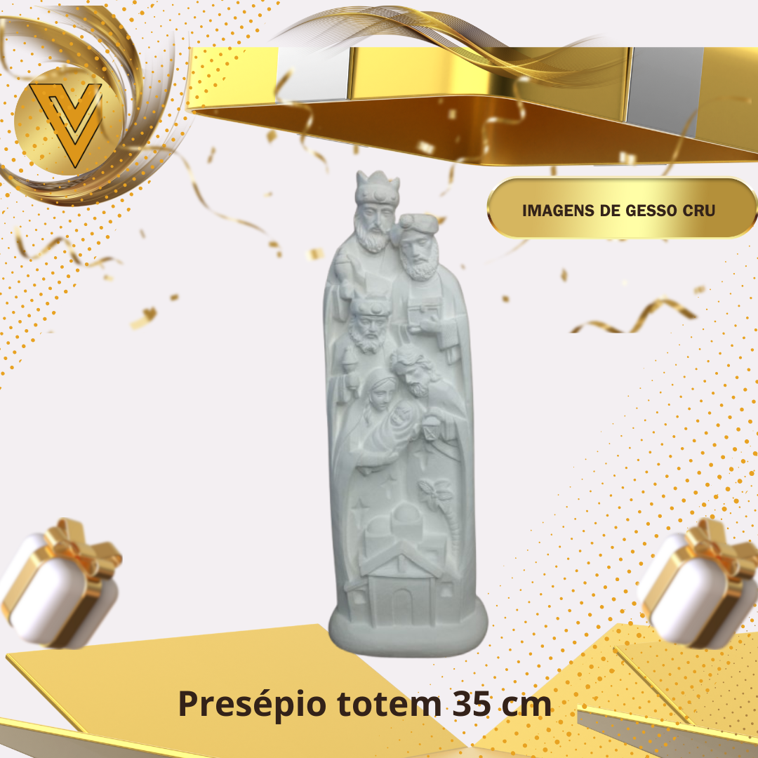 Presépio Totem de gesso cerâmico cru, pronto para pintar de - 35 cm