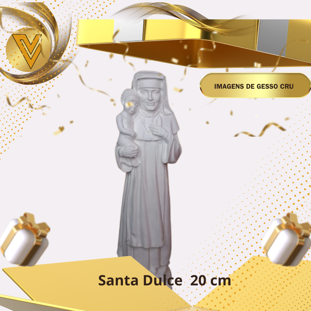 Imagem de Santa Dulce dos Pobres – 20 cm em Gesso Cerâmico Cru