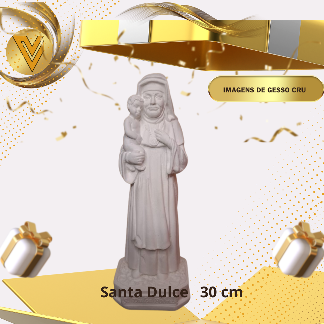 Imagem de Santa Dulce dos Pobres – 30 cm em Gesso Cerâmico Cru