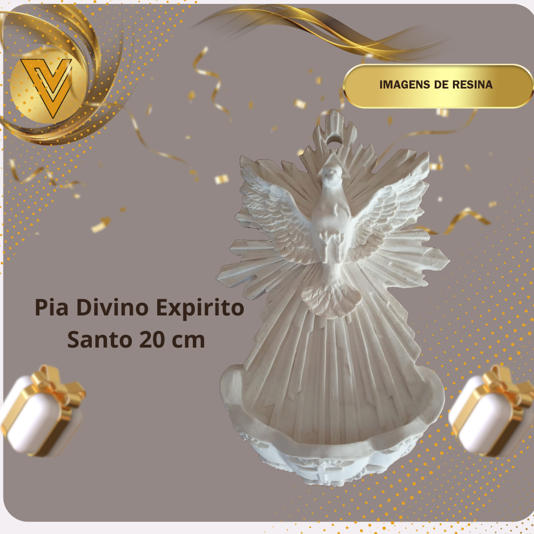 Pia Divino Espirito Santo 20 cm em resina