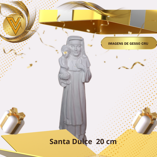 Imagem de Santa Dulce dos Pobres – 20 cm em Gesso Cerâmico Cru