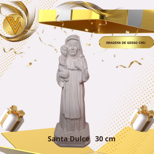 Imagem de Santa Dulce dos Pobres – 30 cm em Gesso Cerâmico Cru
