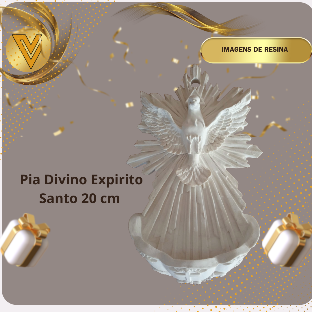 Pia Divino Espirito Santo 20 cm  em resina