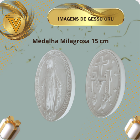 Atacado - 3 pares da Medalha Milagrosa gesso cerâmico Cru - 15 cm